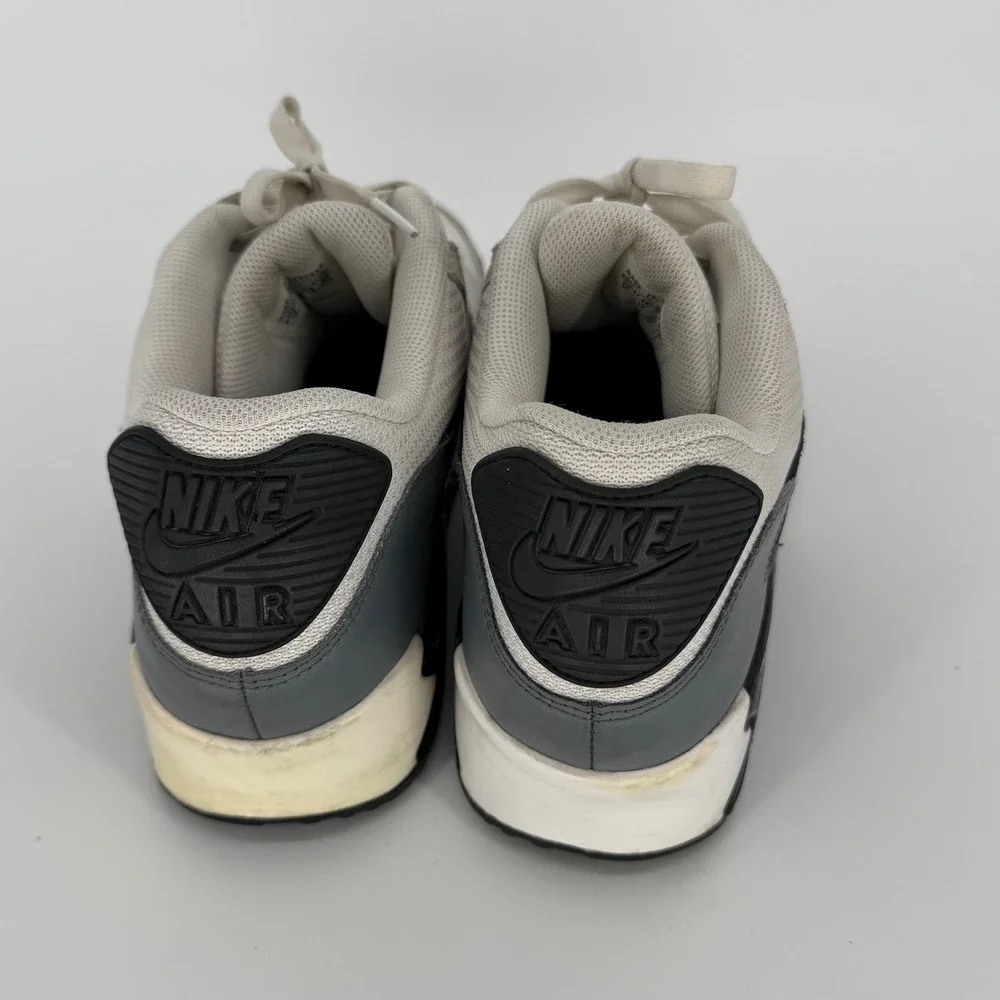 Nike Air Max 90 Mens Grey Black White Suede Mesh Sneakers CN8490-002